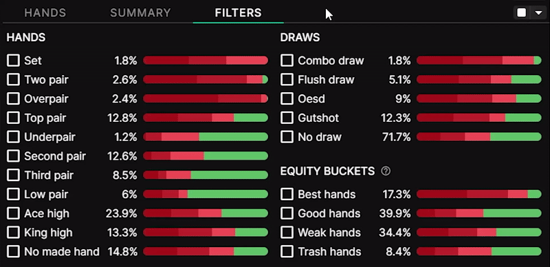 GTO Wizard Normalize Hand Category