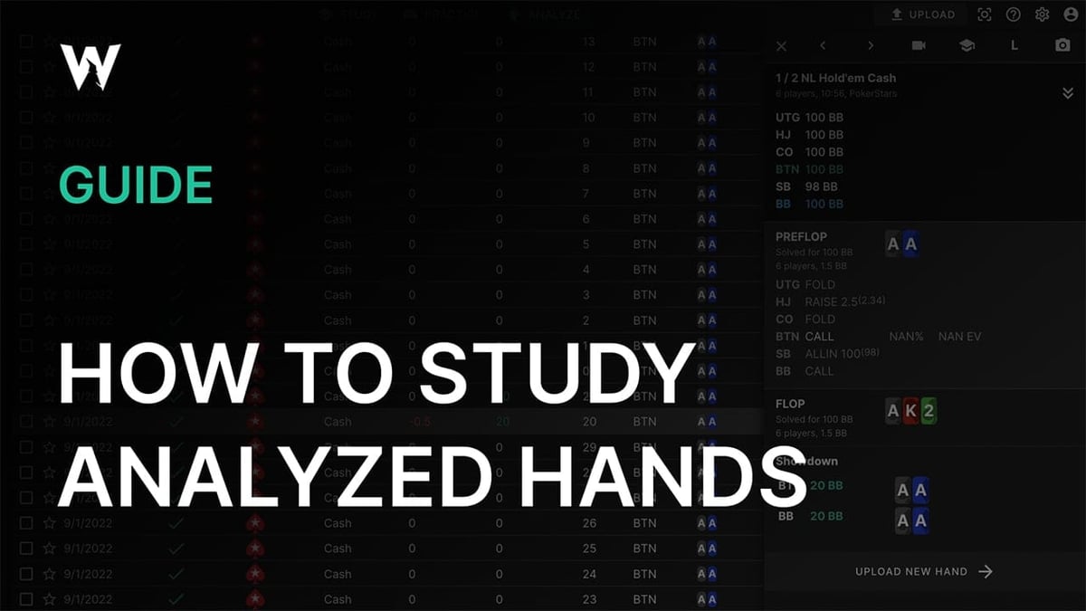 How to Study Analyzed Hands
