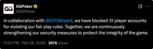 ggpoker tweet game integrity